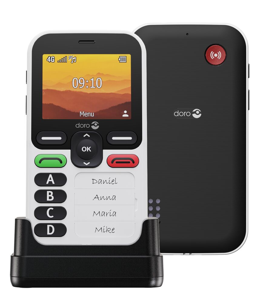 Doro Leva X10 DFB-0580 svart/vit med laddställ