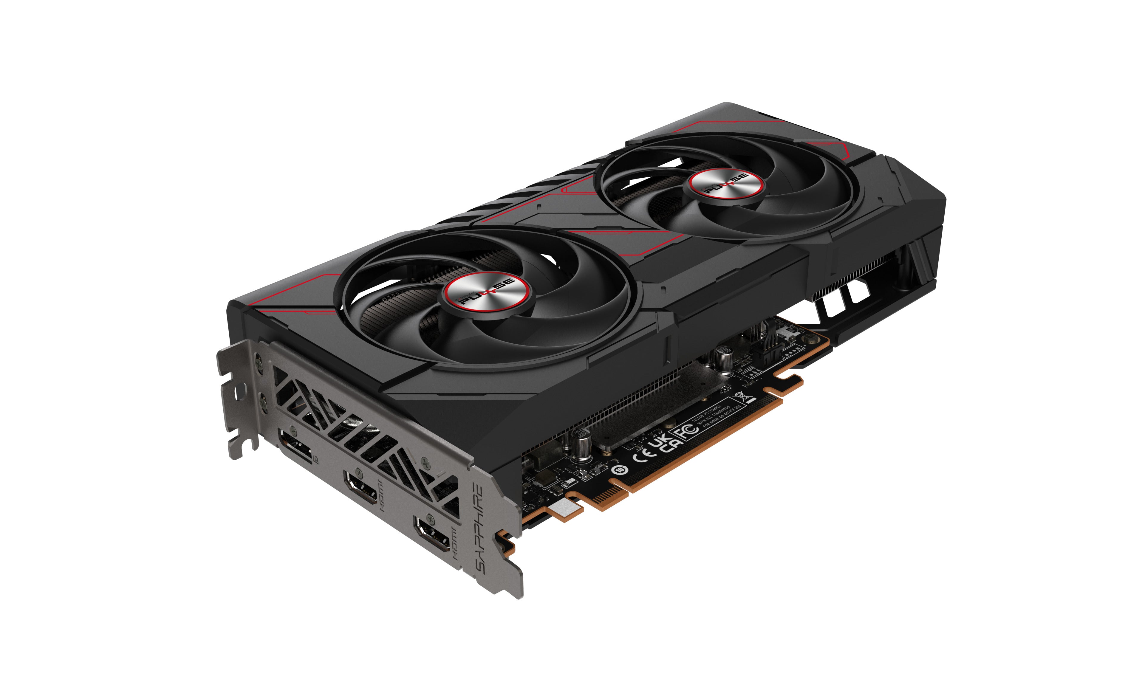 Sapphire Pulse Radeon RX 9060 XT OC 16 GB från baksidan