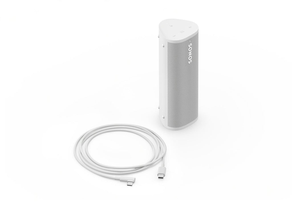 Sonos Roam 2 i vitt med USB-kabel