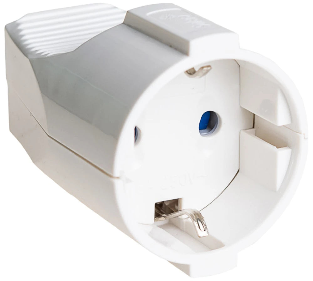 Jordat skarvuttag Schuko 16 A – Vit, 250 V