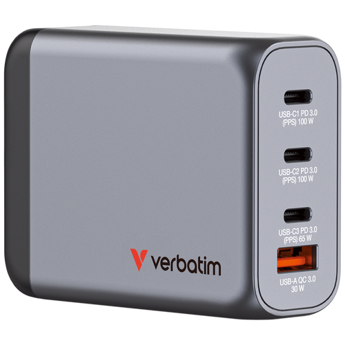 Verbatim 32202 100 W GaN-laddare med fyra USB-portar