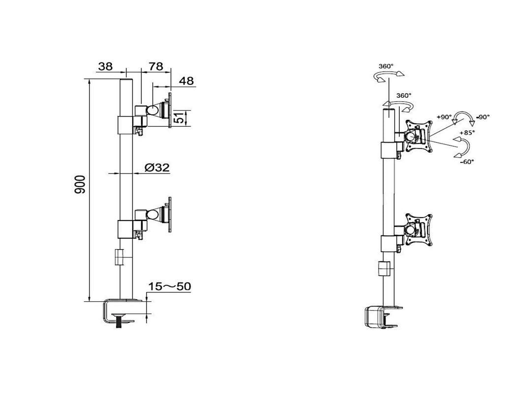 Multibrackets Dual Vertical officeline