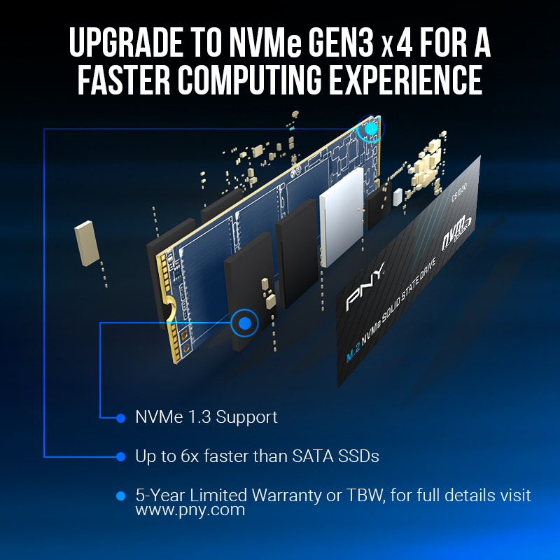 PNY CS1030 M.2 NVMe SSD lagring