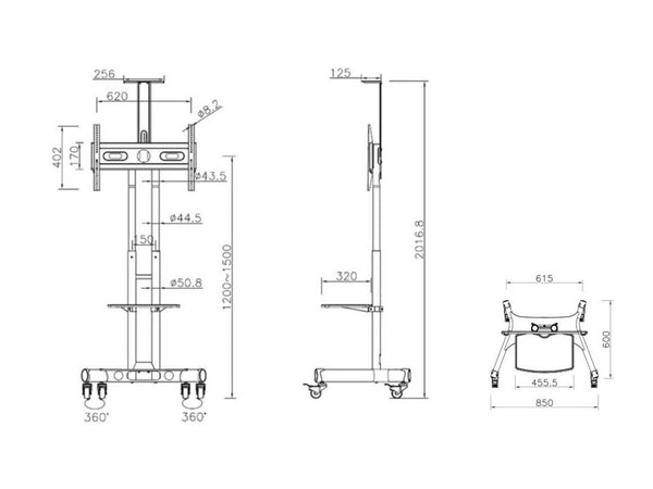 Multibrackets M Public Floorstand Basic 150 incl shelf & camera holder