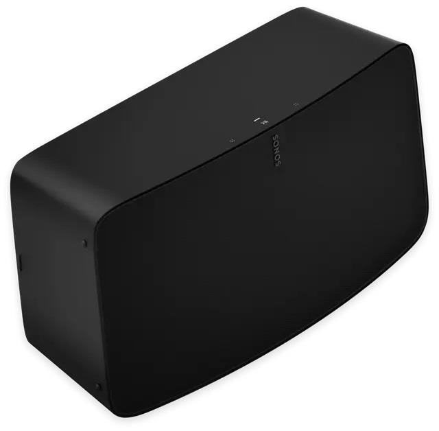 Sonos Five i svart sedd snett framifrån