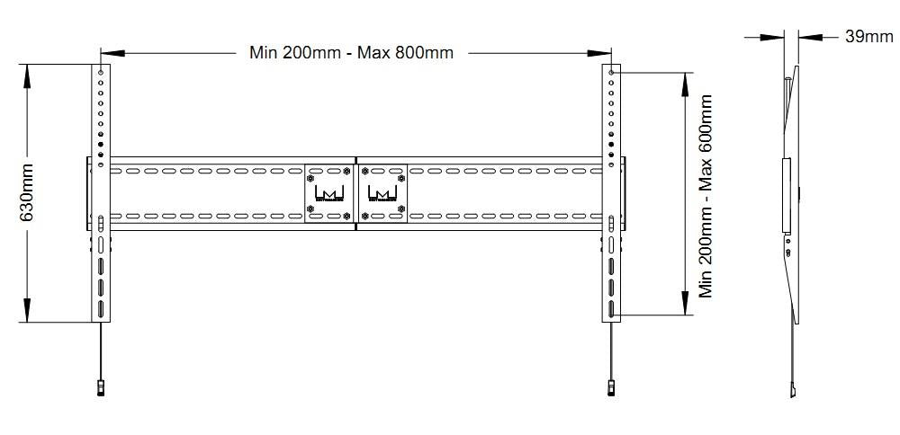 Multibrackets Fixed Wallmount SD MAX 800 × 600 detaljbild