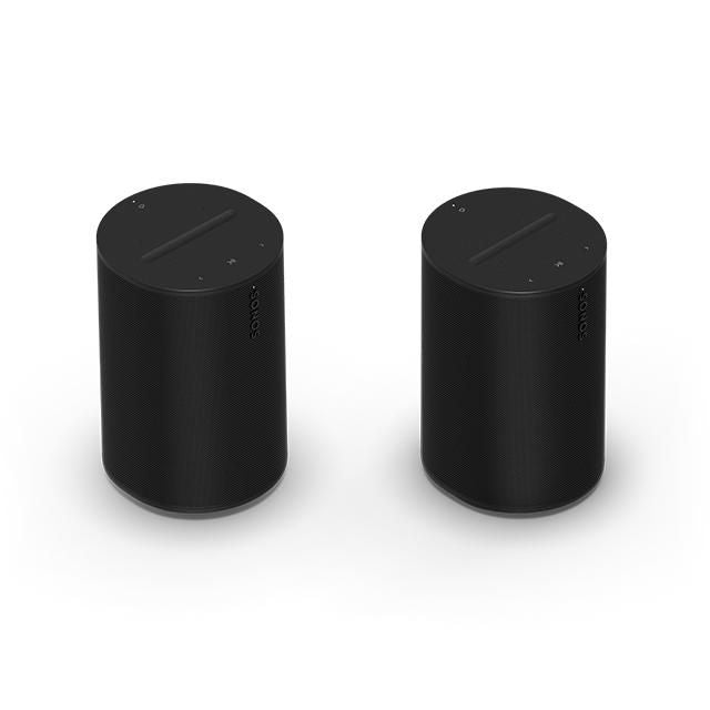 Ett par Sonos Era 100 Pro högtalare i svart
