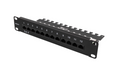 10” patchpanel, 12xRJ45, Cat6, 1U, Krone LSA, oskärmad, metall