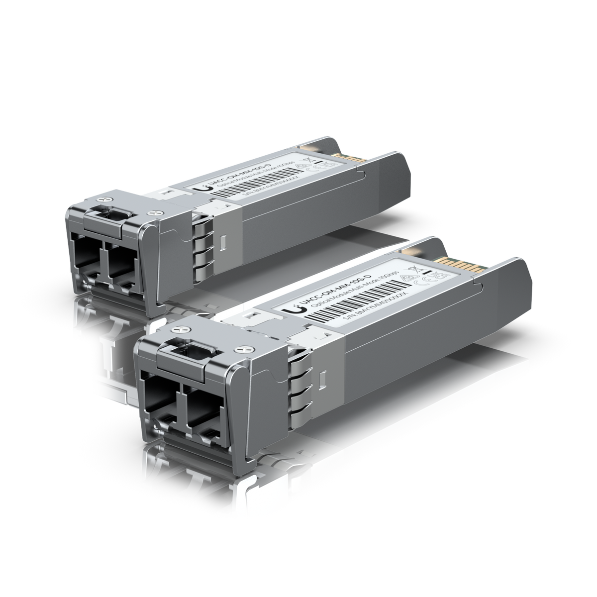 Ubiquiti UACC-OM-MM-10G-D – multimode SFP+, välj förpackning; modellbild med två moduler, förpackning enligt val 2 eller 20
