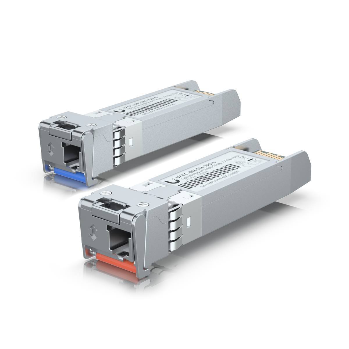Ubiquiti UACC-OM-SM-10G-S – BiDi singlemode SFP+, välj förpackning; modellbild med två moduler, förpackning enligt val 2 eller 20