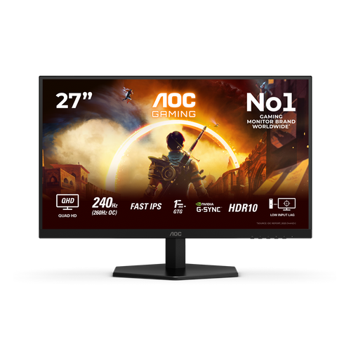 AOC Q27G42ZE 27-tums QHD Fast IPS-gamingskärm framifrån