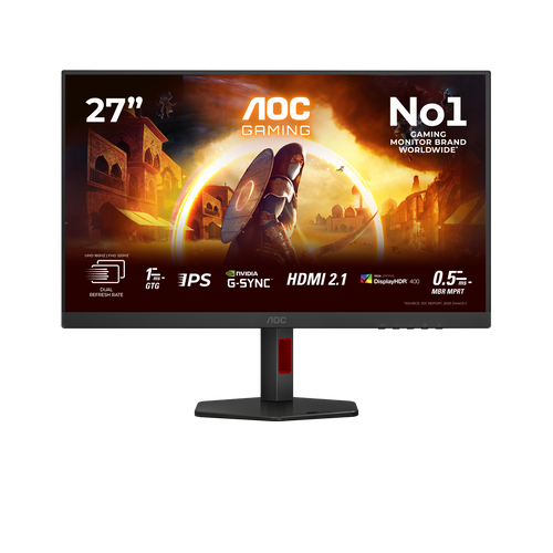 AOC U27G4R 27-tums 4K Fast IPS-gamingskärm framifrån