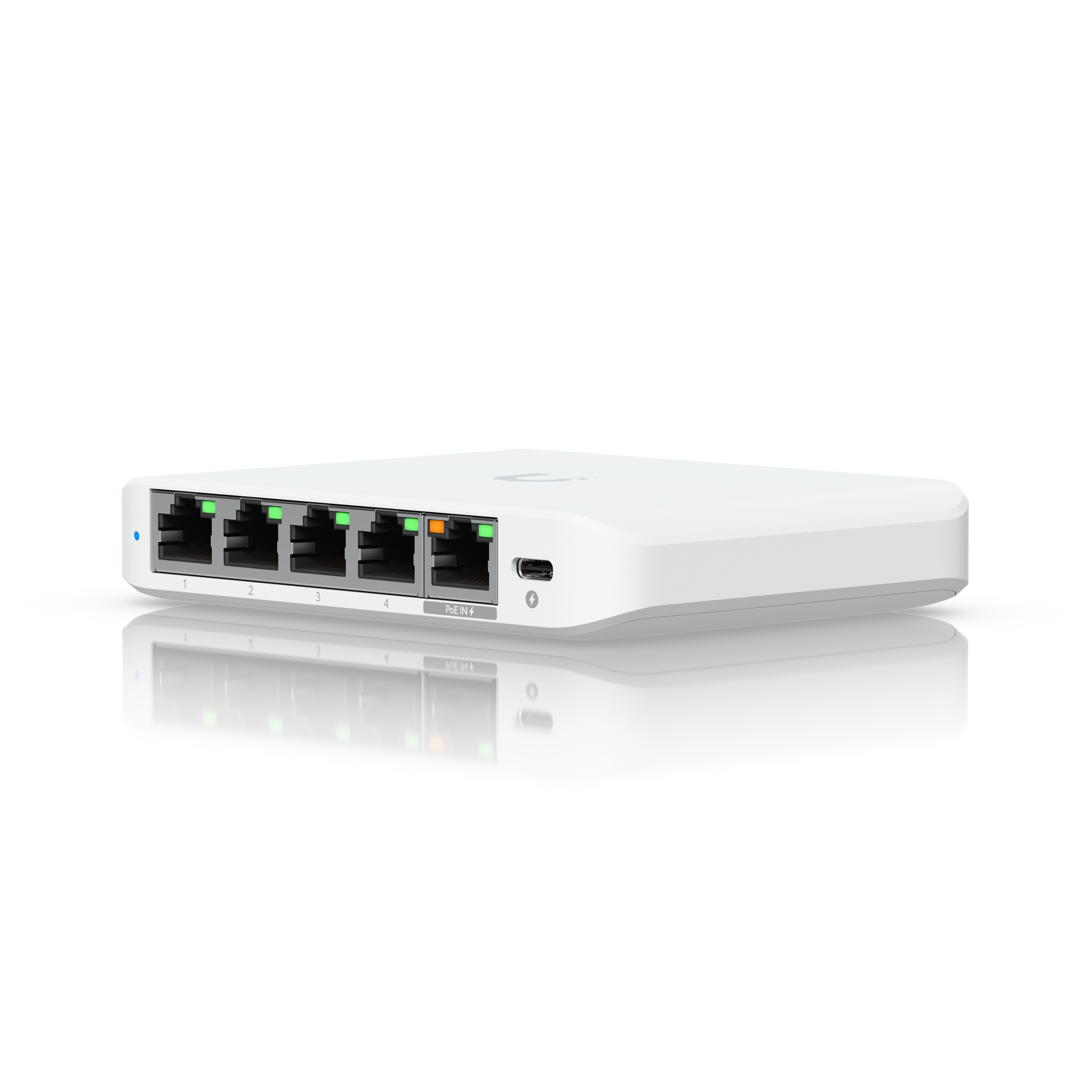 Ubiquiti UniFi Flex Mini 2.5G med fem nätverksportar