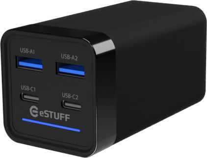 eSTUFF 65W 4-port PD GaN-multiladdare
