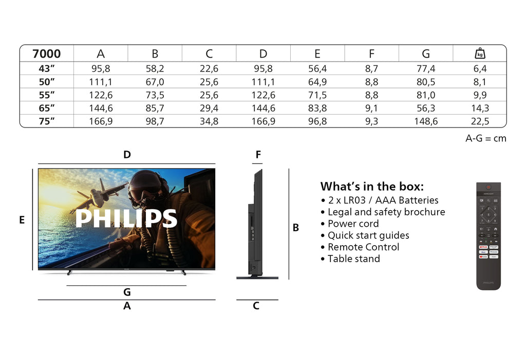 TV 75" - 75PUS7000/12 Philips