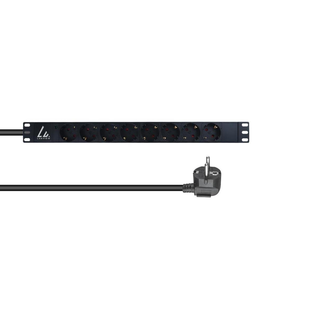 Lanview LVR-3MSCH-LIC-SCH8 rackmonterat grenuttag med 8 Schuko-uttag