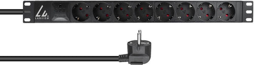 Lanview LVR-3MSCH-SPD-SCH8 detaljbild av rackmonterat grenuttag
