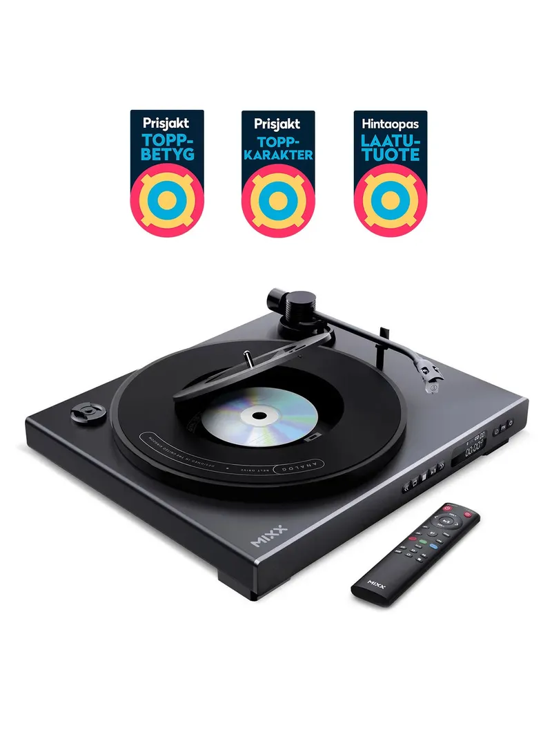 MIXX Analog Plus – skiv- och CD-spelare – Svart