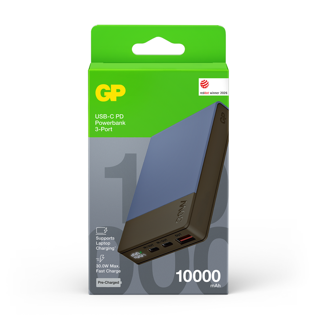 GP M3 10 000 mAh 30 W blå 405225, förpackning framifrån