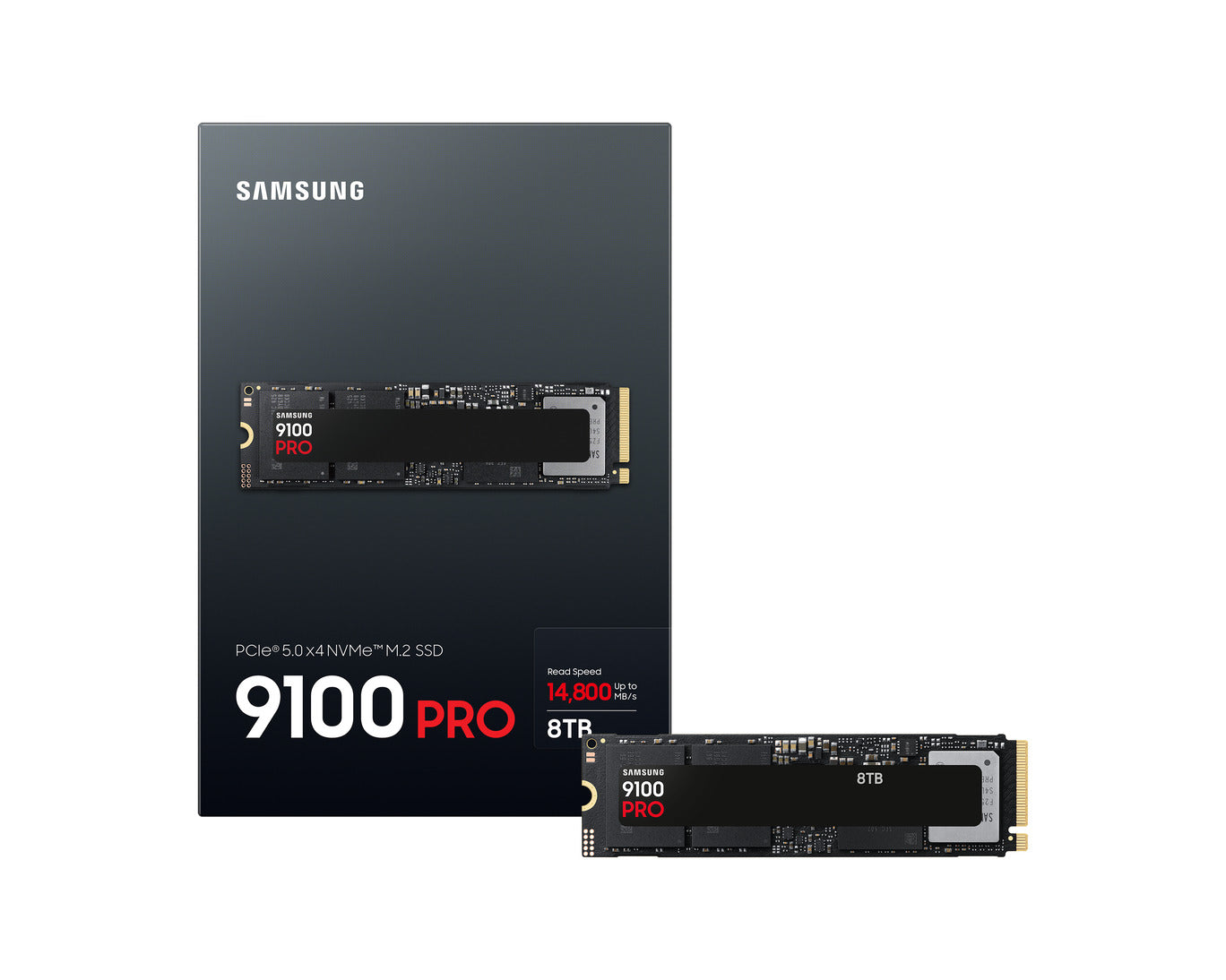 Samsung 9100 PRO M.2 NVMe Gen5 Utan heatsink