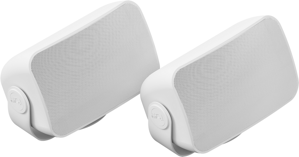 Vita Sonos och Sonance utomhushögtalare, par
