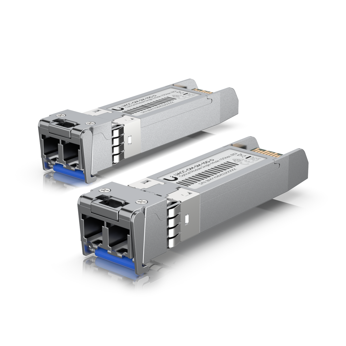 Ubiquiti UACC-OM-SM-10G-D – två SFP+-moduler med duplex LC UPC; 2-pack innehåller två och 20-pack tjugo moduler