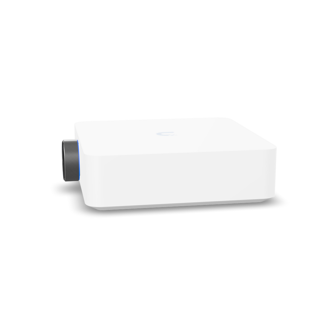 Ubiquiti UniFi PowerAmp i vit, sedd framifrån