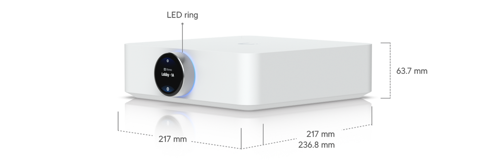 Måttskiss för Ubiquiti UniFi PowerAmp