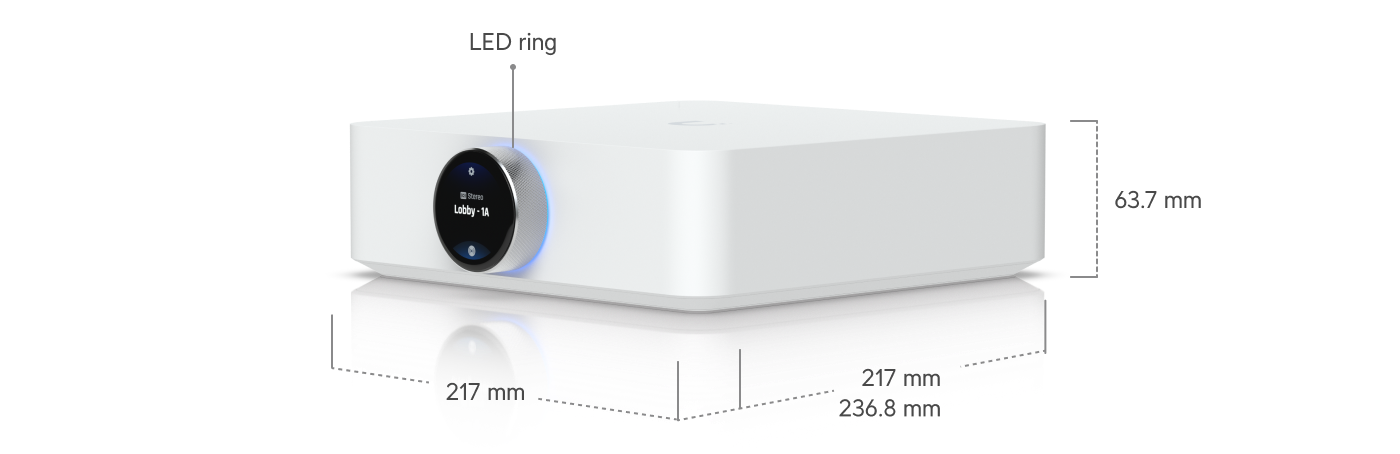 Måttskiss för Ubiquiti UniFi PowerAmp